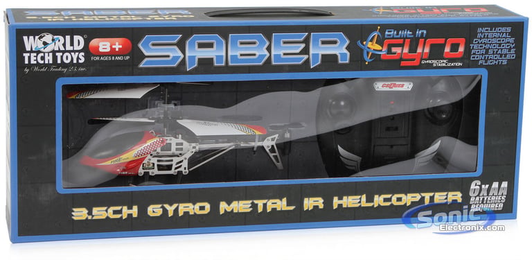 Saber 3.5 Ch Electric RC Helicopter w/ Gyro (Red) Image 7