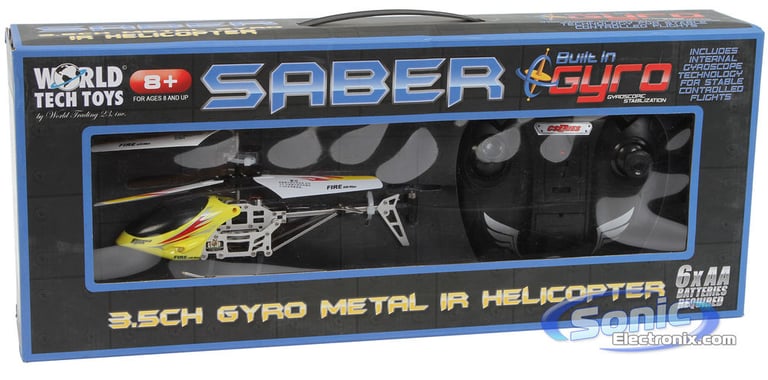 Saber 3.5 Ch Electric RC Helicopter w/ Gyro (Yellow) Image 7