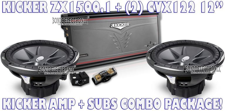 Kicker ZX1500.1 + 2 12" CVX12 Dual 2 ohms Image 1