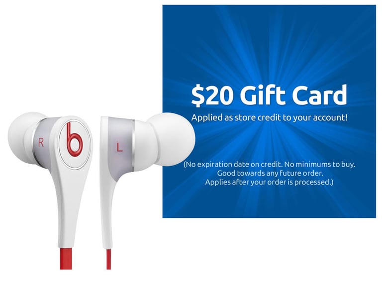 Beats Tour (2.0) In-Ear Headphone - White + $20 Gift Card! Image 1