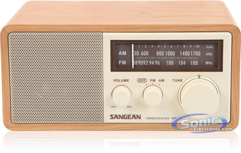 Sangean WR-11 (WR11) Wood Cabinet AM/FM Table Top Radio Image 1