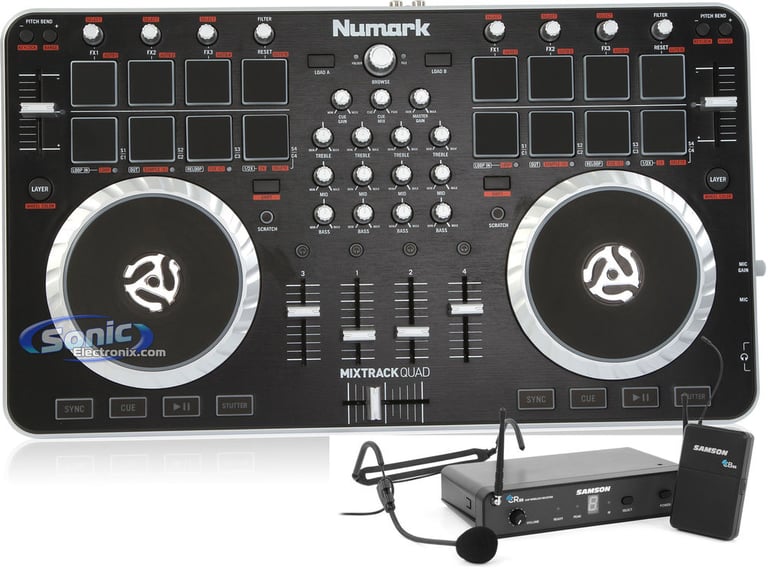 Numark Pro DJ Controller + Samson Wireless Mic System Image 1