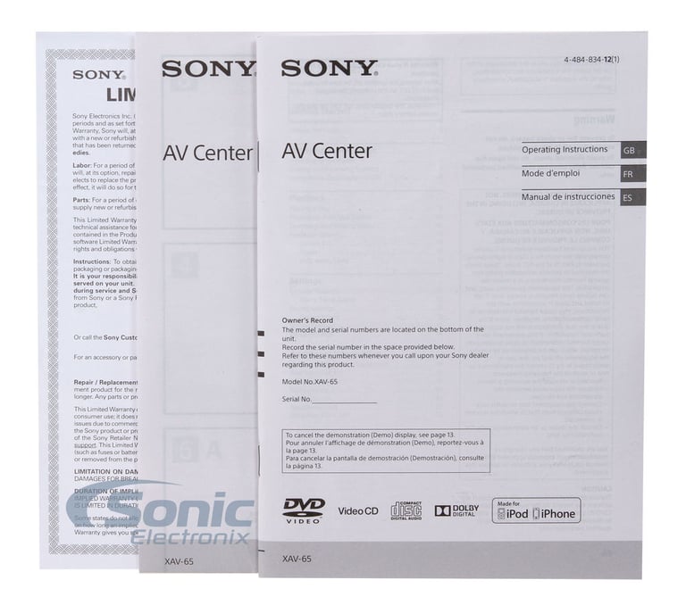 Sony XAV-65 Image 4