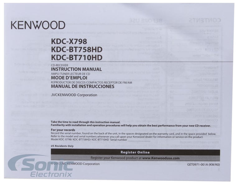 Kenwood eXcelon KDC-X798 Image 9