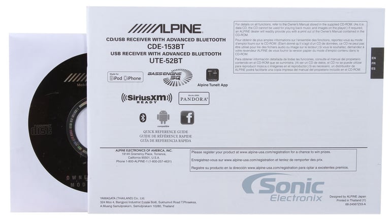 Alpine CDE-153BT(Open Box Incomplete Used Functional) Image 8