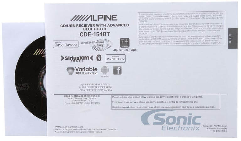 Alpine CDE-154BT OPEN BOX COMPLETE Image 9