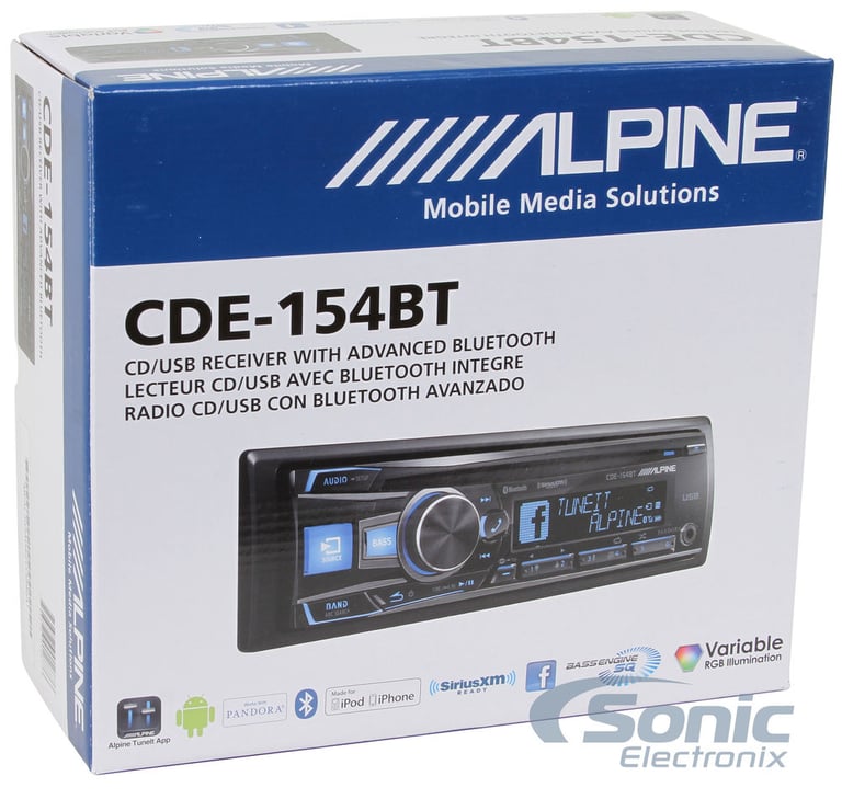 Alpine CDE-154BT Open Box Missing (Good, Used) Image 10