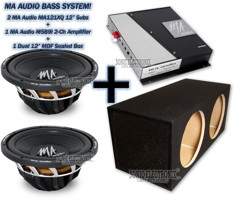 MA Audio XQ 12" Combo: M589I + 2) MA121XQ + Dual 12" MDF Sealed Box Image 1