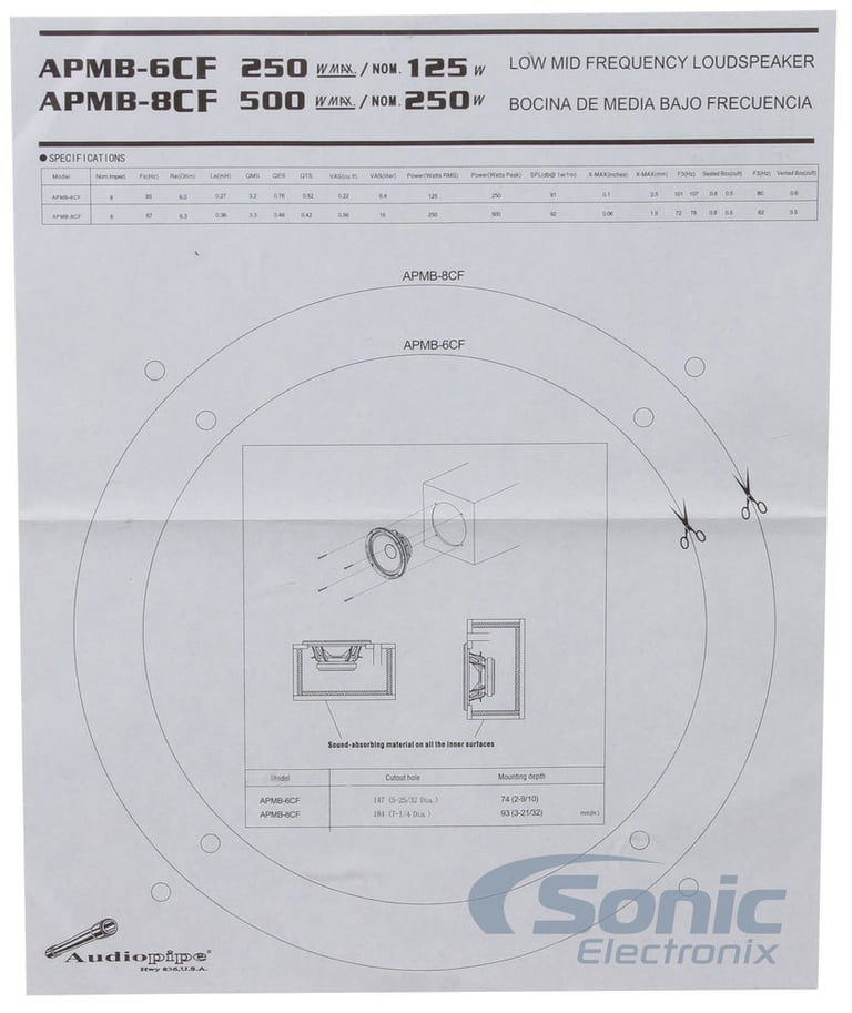 Audiopipe APMB-8CF Open Box Complete Image 4