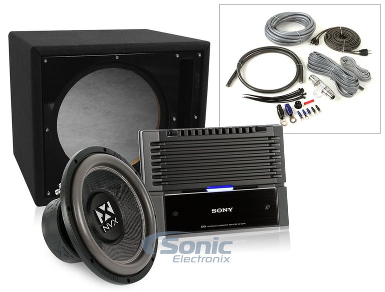 Sony + NVX Complete 12" 600W RMS Amplified Bass Sub System Image 1
