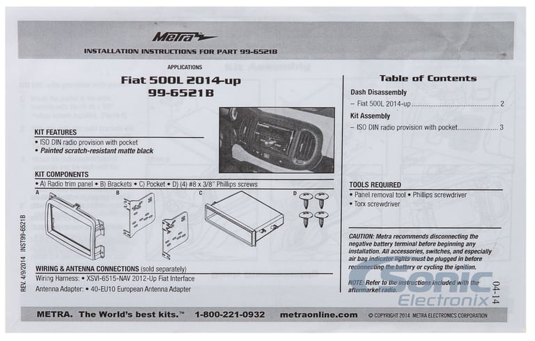 Metra 99-6521B Dash kit Image 2