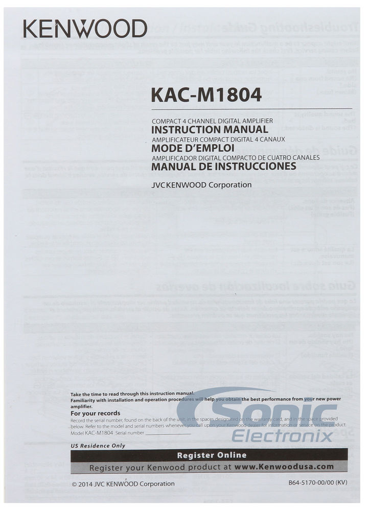 Kenwood KAC-M1804 Image 6