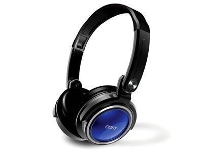 Coby CV185BLU Deep Bass Stereo Headphones (Blue) Image 1