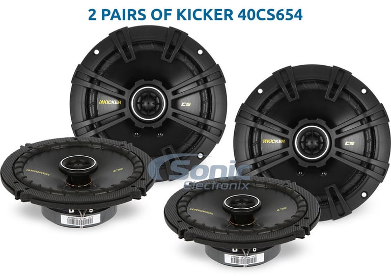 4) NEW Kicker 40CS654 6.5" 1200W 4 Ohm 2-Way Coaxial CS Car Audio Speakers Image 1