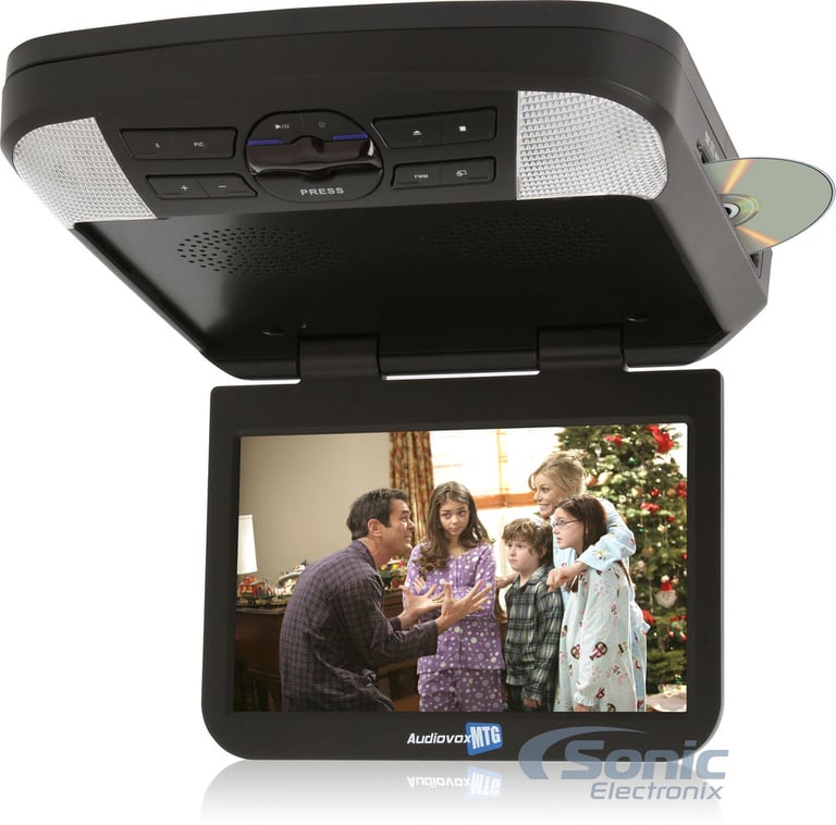 Audiovox Dual 7" Headrest Monitors + 10" Overhead Monitor w/ Built-in DVD Player Image 2
