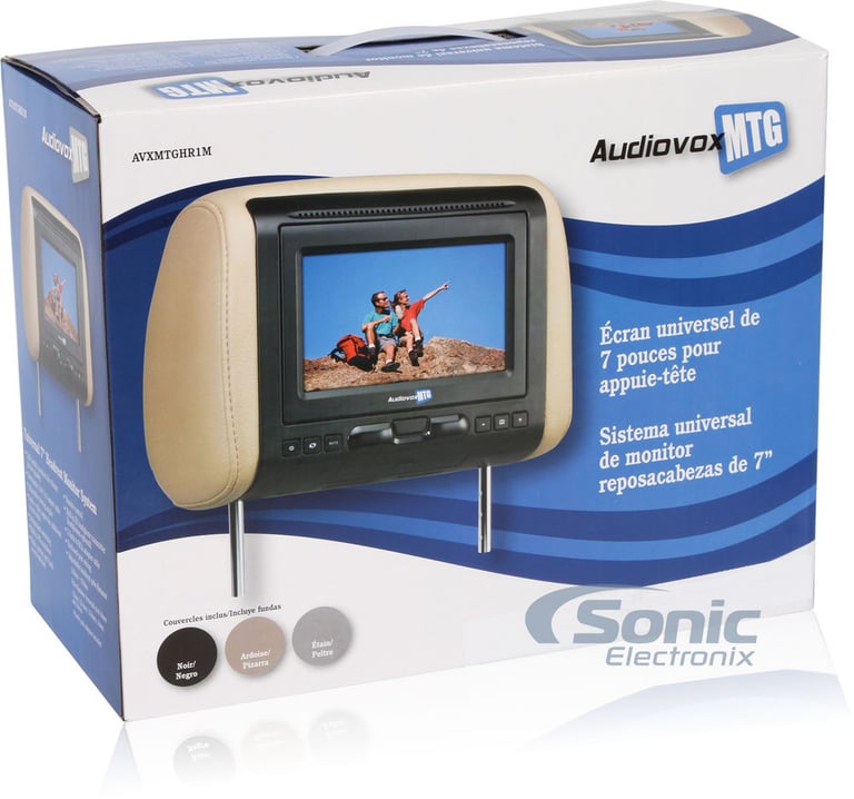 Audiovox Dual 7" Headrest Monitors + 10" Overhead Monitor w/ Built-in DVD Player Image 27