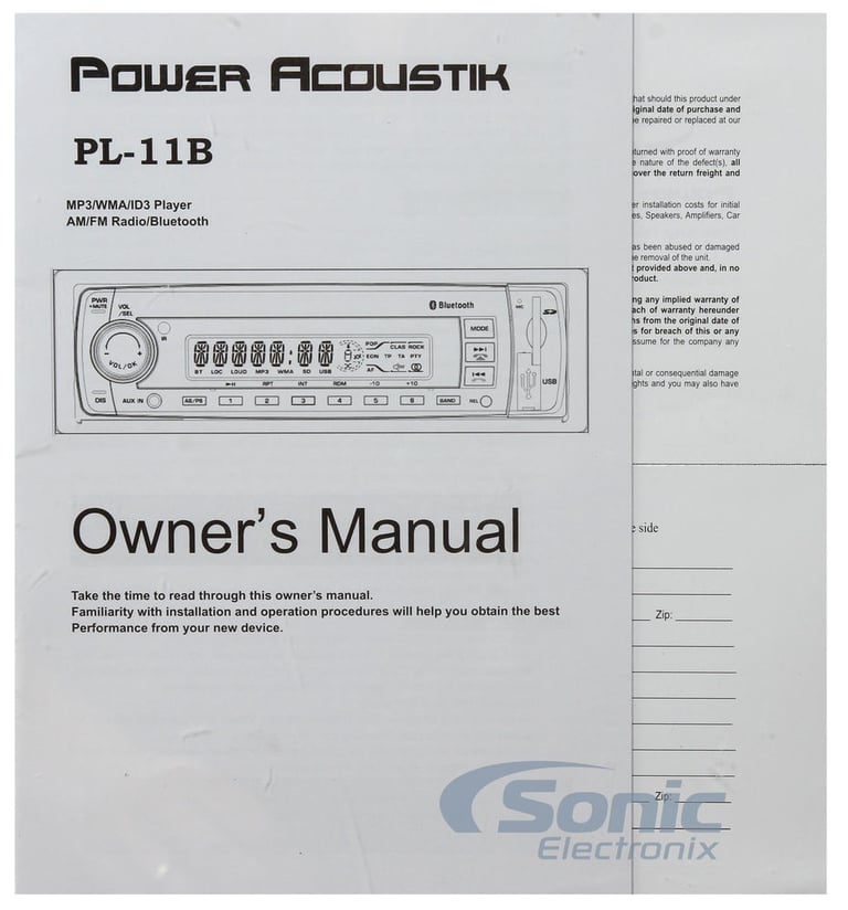 Power Acoustik PL-11B Image 9