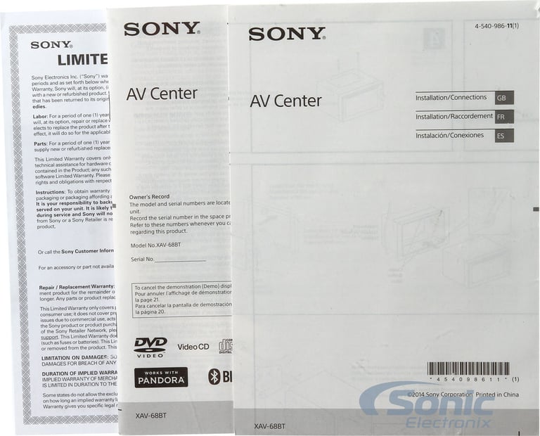 Sony XAV-68BT Open Box Complete Image 8