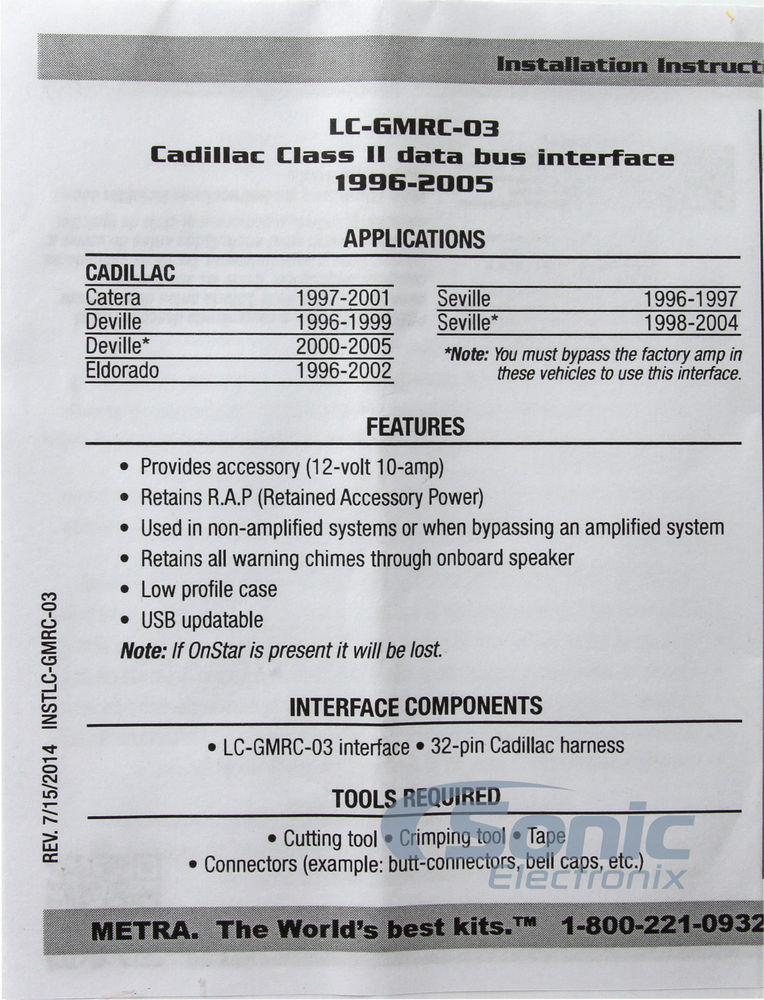 Axxess LC-GMRC-03 Wiring Interface Image 4