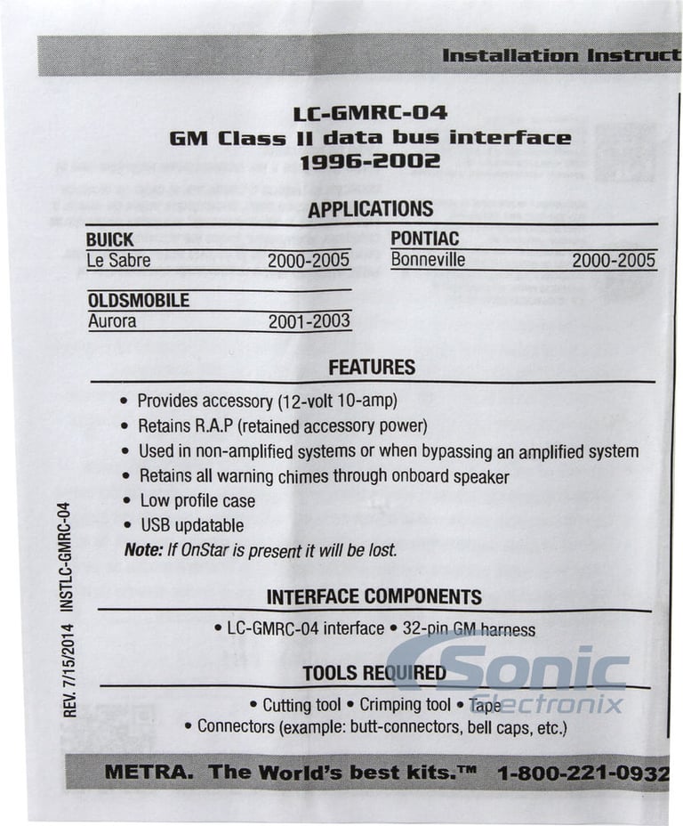 Axxess LC-GMRC-04 Wiring Interface Image 4