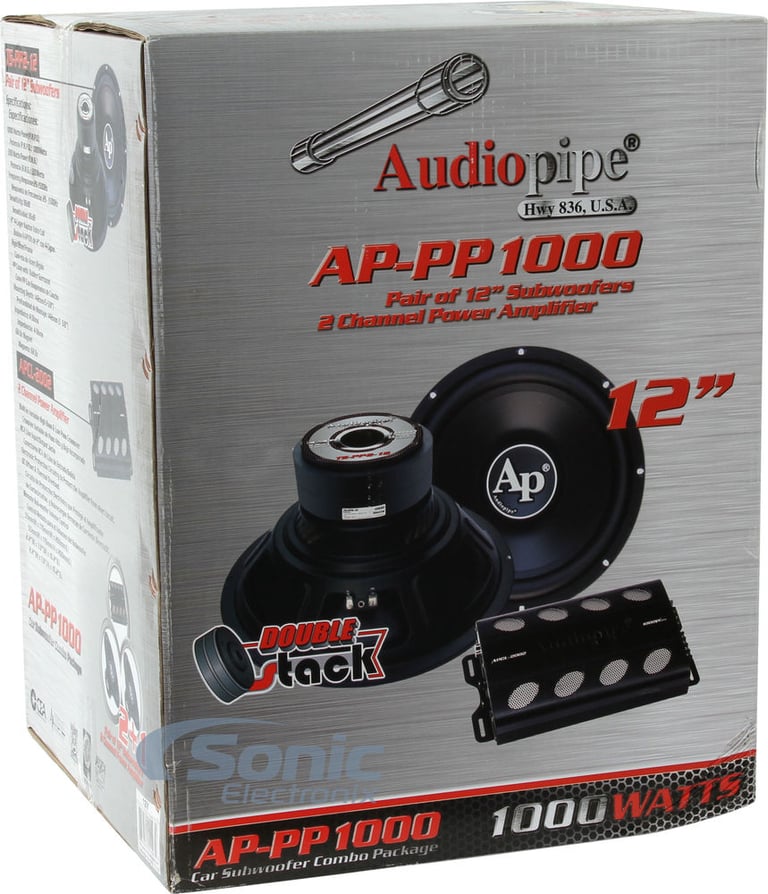 Audiopipe Bass Package: 2-Channel Amp + 12" Subwoofer (AP-PP1000) Image 12