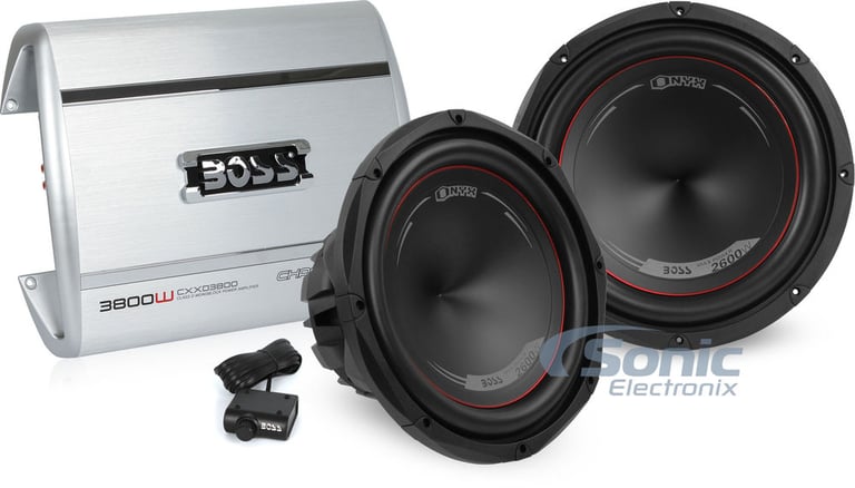 3800 Watt Package: 2) Boss NX120DVC Subs + Boss CXXD3800 Amp Image 1