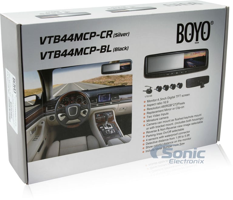 Rearview Monitor, Camera & Parking Sensor Package (BOYO Vision VTB44MCP-CR) Image 14