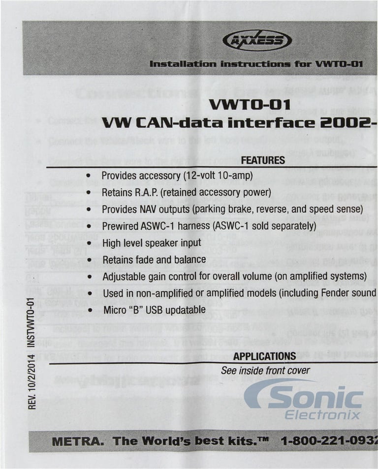 Axxess VWTO-01 Wiring Interface Image 5