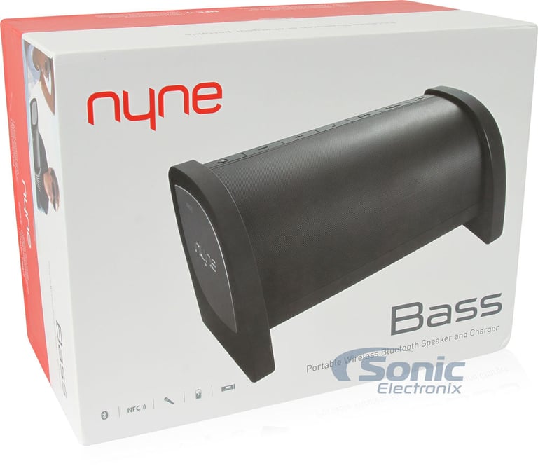 NYNE Audio Bass Portable/Home Wireless Bluetooth Speaker (Black/Silver) Image 5