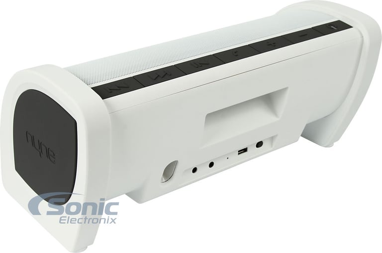 NYNE Audio Bass Portable/Home Wireless Bluetooth Speaker (White/Silver) Image 2