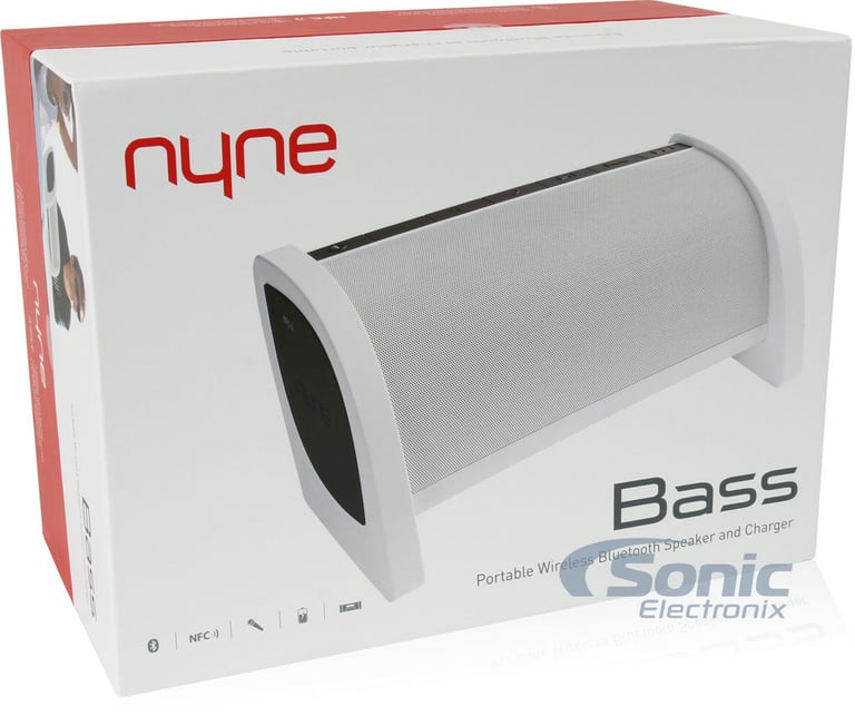NYNE Audio Bass Portable/Home Wireless Bluetooth Speaker (White/Silver) Image 5