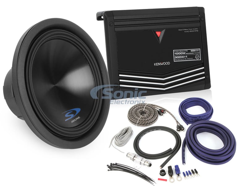 Kenwood Mono-block Amplifier + Alpine 500W Bass Package Image 1