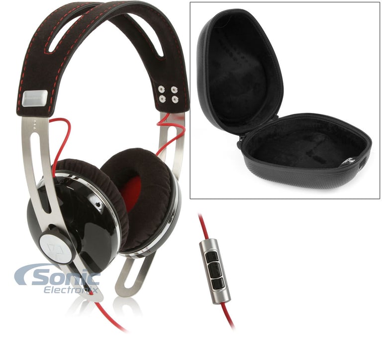 Sennheiser Momentum On-Ear Black Headphones + Slappa Case Bundle Image 1