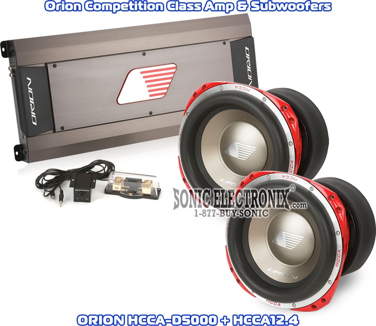 Orion HCCA-D5000 Amplifier + 2 Orion HCCA12.4 Subwoofers Image 1