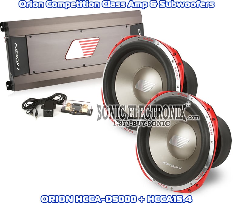 Orion HCCA-D5000 Amplifier + 2 Orion HCCA15.4 Subwoofers Image 1