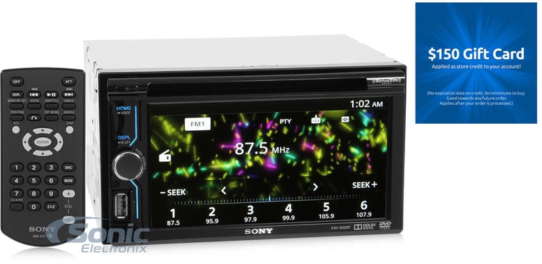 Sony XAV-602BT + Free $150 Sonic Electronix Gift Card Image 1