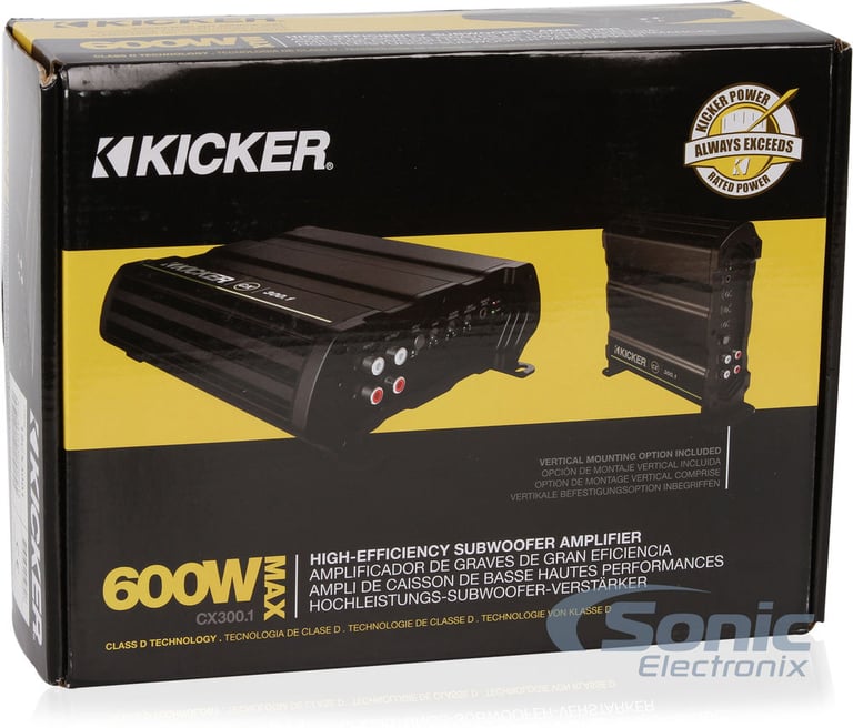 Kicker CX300.1 (12CX300.1) + Free 8 Gauge Amp Install Wiring Kit Image 8