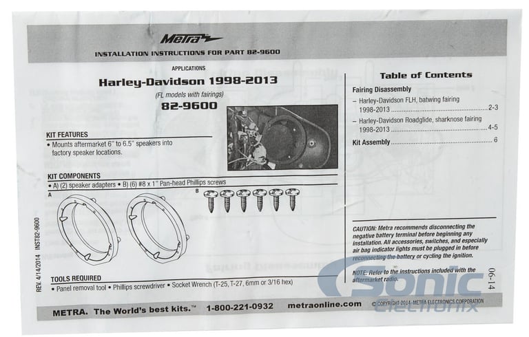 Sony 6.5" 1998-2013 Harley Davidson Speaker & Adapter Plate Combo Image 12