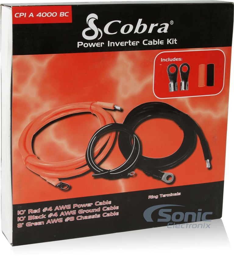 Cobra 4 AWG Heavy-Duty Inverter Cable Kit - CPIA4000BC Image 6
