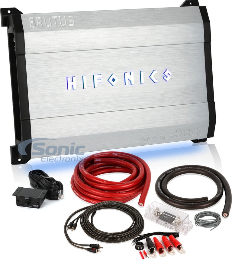 Hifonics BRX1100.1D + 0 Gauge Amp Kit Image 1