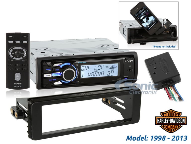 Sony 1998-2013 Harley Davidson Marine Stereo & Installation Combo Image 1
