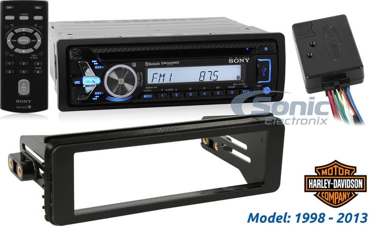 Sony 1998-2013 Harley Davidson Bluetooth Stereo & Installation Combo Image 1