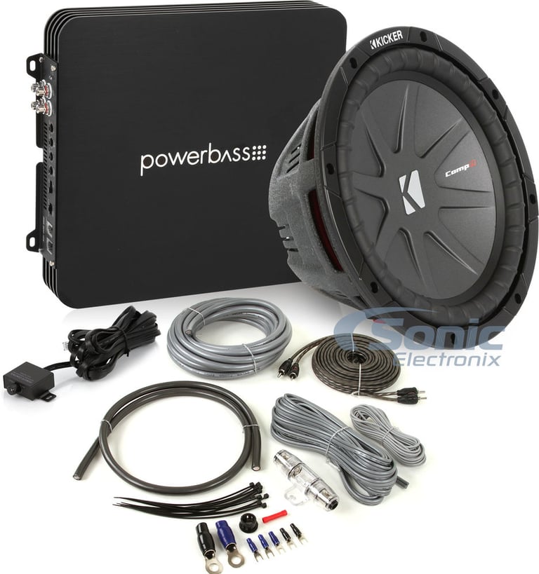 1200W PowerBass ASA 600.1DX (ASA600.1DX) Amplifier + Kicker Bass Package Image 1