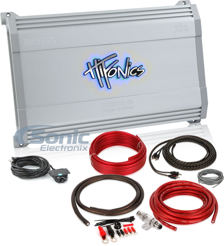 Hifonics X2200.1D + Complete 4 Gauge Amp Kit Image 1
