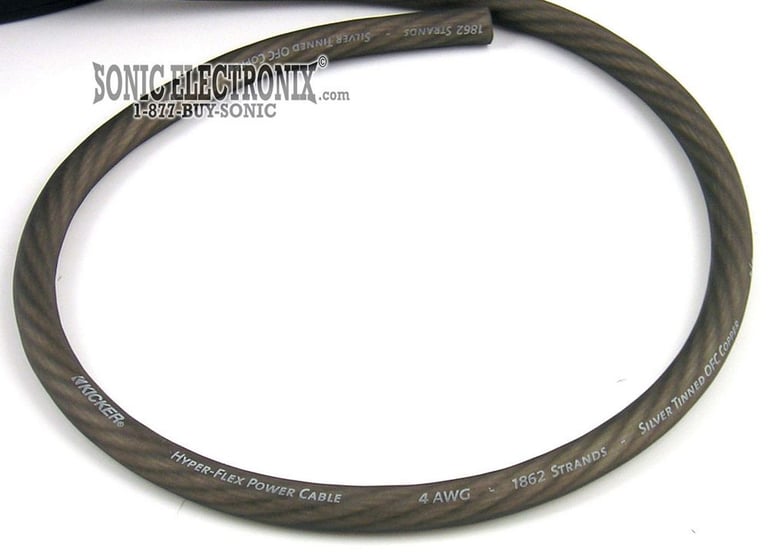 Kicker 4 Gauge PRICED PER FOOT -- GRAY (From Spool of PWG4100) Image 1