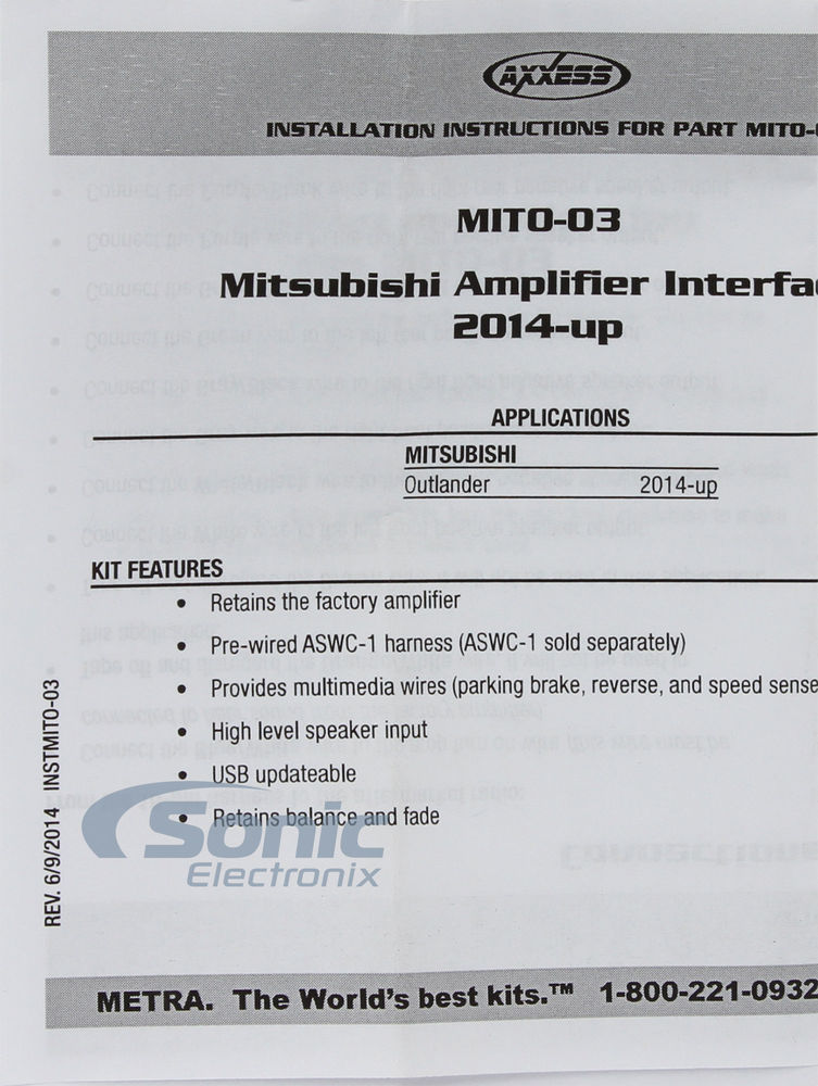 Axxess MITO-03 Wiring Interface Image 5