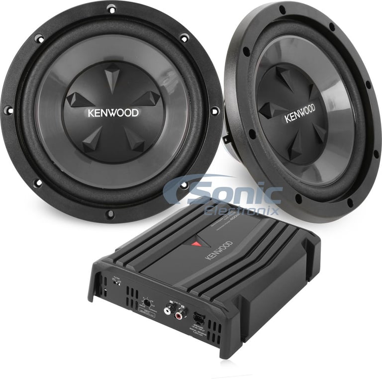 2 Kenwood KFC-W112S 12" Subwoofers + KAC-5207 2-Channel Amplifier Package Image 1