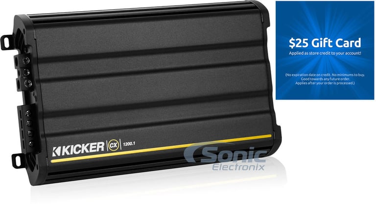 Kicker CX1200.1 (12CX1200.1) + Free $25 Sonic Electronix Gift Card Image 1