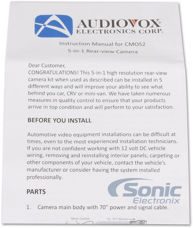 Audiovox ACAM350+CMOS2 (OPEN BOX) Image 12
