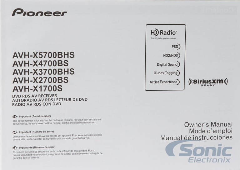 Pioneer AVH-X1700S Image 8